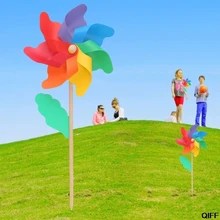 24 см Деревянный Сад Двор вечерние ветряные мельницы ветер Spinner орнамент украшения для детских игрушек May06