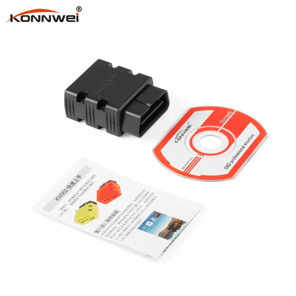 Konnwei KW903 ELM327 Bluetooth ODB2 автомобильный диагностический сканер детектор инструмент считыватель кодов для Android для IOS автоматический сканер obdii