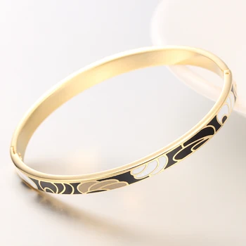 

R&X Jewelry Bijoux Femme Detalles Boda Women Fine Regalos Esmaltes Stainless Steel Bangle Bracelet Enamel Bangles