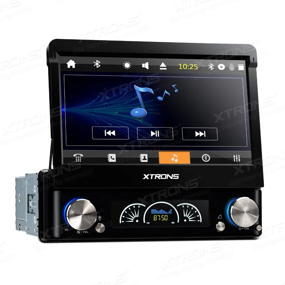 Top 7" Motorized Detachable Panel One Din Car DVD Single Din Car Navigation 1 Din Car Radio with Rhythmical/Colorized LED Display 4