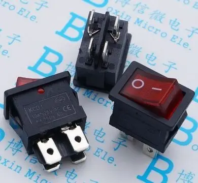 15*21MM Ship type switch KCD1-104 6A 250V 4PIN With lamp Red/green | Обустройство дома