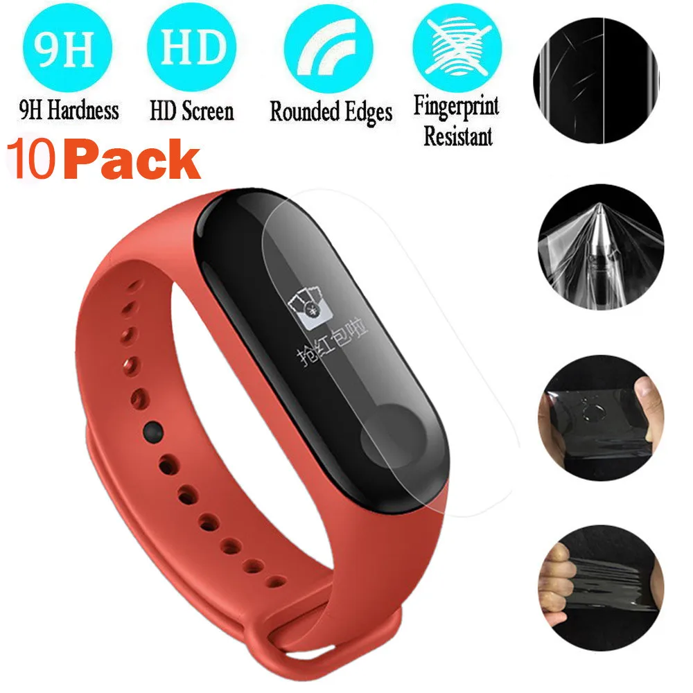 Защитная пленка для экрана 2/10 шт. с полным покрытием Xiaomi Mi Band 3 стильная