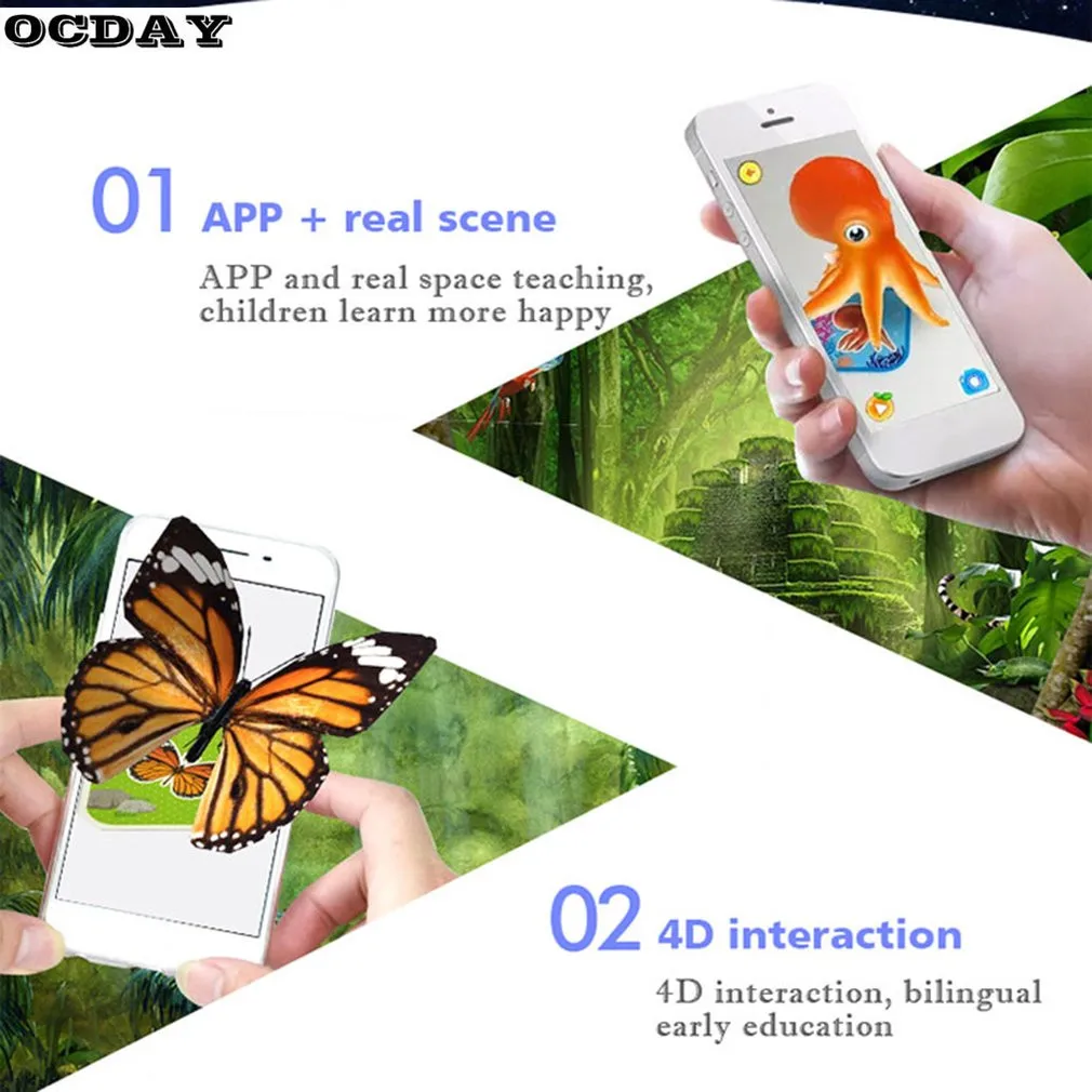 3D Card AR Book Preschool Vocal Charts Voice Sounding Board Grasping Kids Intelligence Development Learning Literacy Cards 3D Card AR Book Preschool Vocal Charts Voice Sounding Board Grasping Kids Intelligence Development Learning Literacy Cards