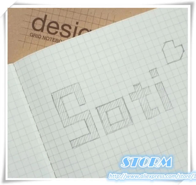 hot 2mm 5mm graph paper inside notebook for design kraft cover dot office graph paper
