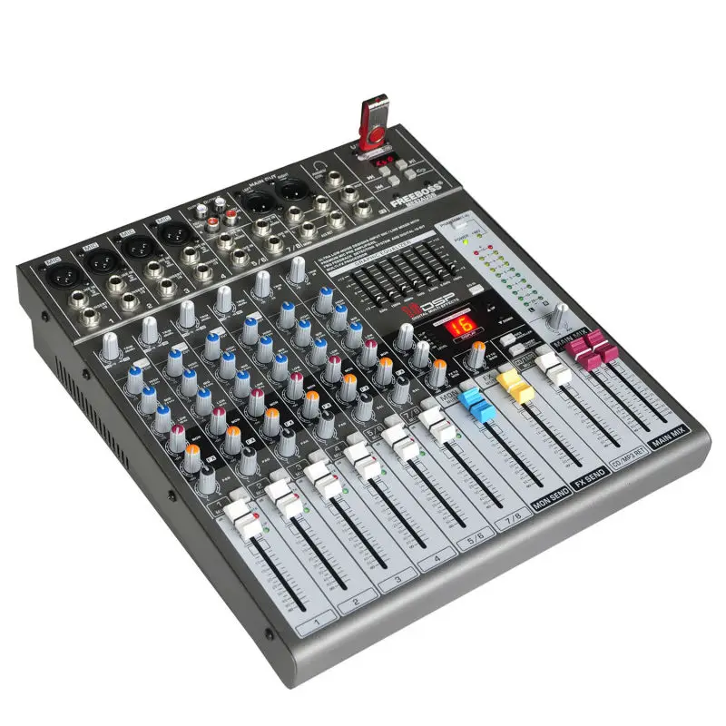 Freeboss ME 82A 8 каналов аудио микшерный пульт|mixing console|mix mixmix audio |