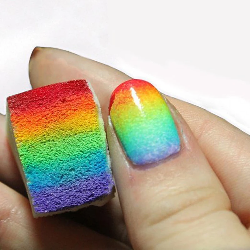 How I Do Grant Nail Art Types Of Sponges To Paint A Colorful Nail Art With A Makeup Sponge