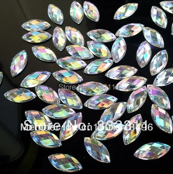 

big Promotion Quality AAA 600pcs/bag 6x12mm Crystal Clear AB Color Dazzling Rhinestone Navette Shape YMYW-A-0612 Free shipping