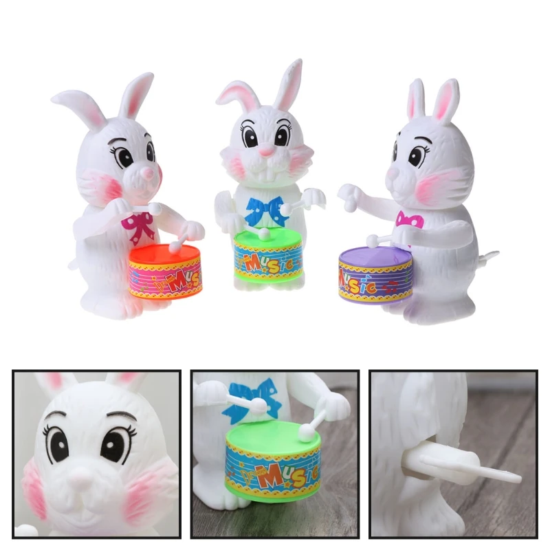

Rabbit Drumming Toy Wind-Up Clockwork Educational Toy Gift For Kid