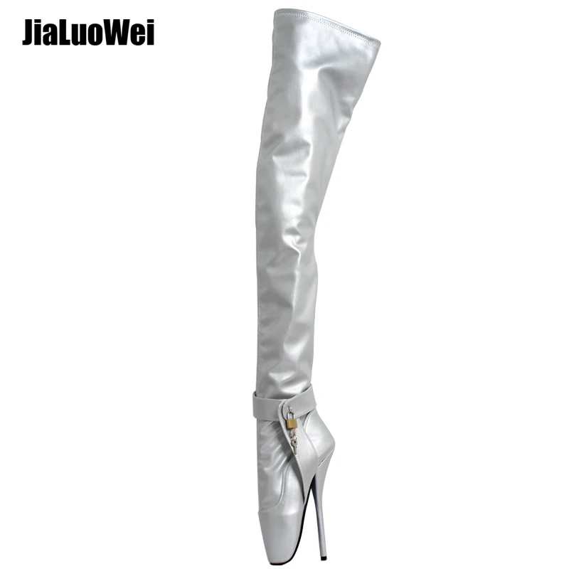 Jialuowei Туфли лодочки на очень высоком каблуке 18 см/7 &quotSpkie сапоги до бедра Высокие