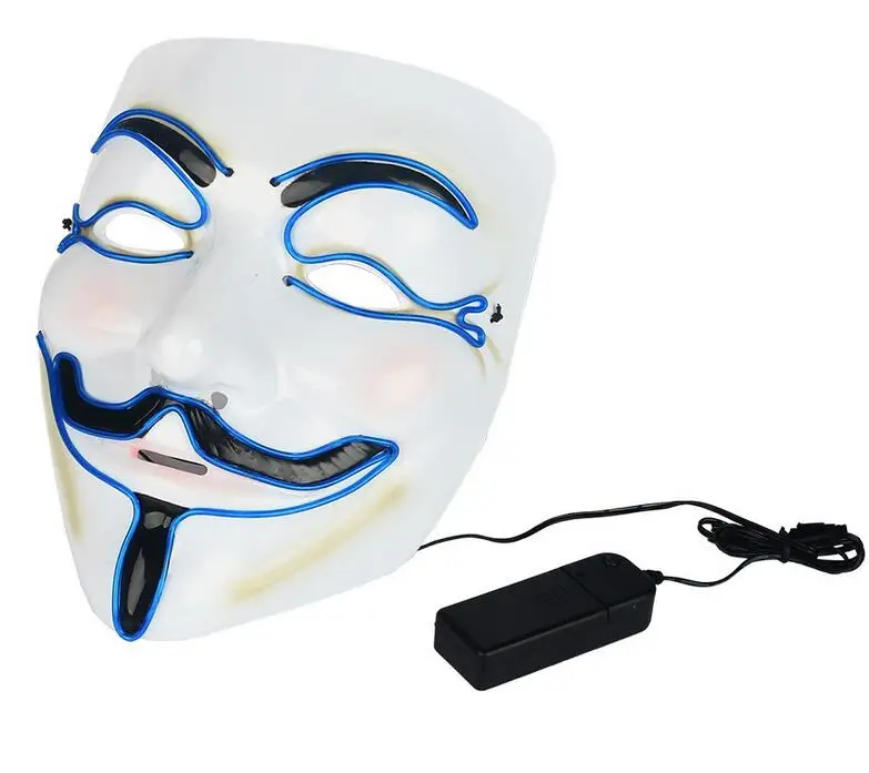 Halloween Mask LED Mask Light Up Party Masks V for Vendetta Cosplay Mascara Horror Mascarillas Glow In Dark Masque