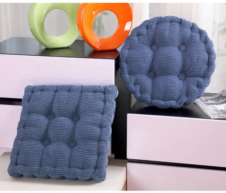 Blue Плотные однотонные подушки на уличные стулья подушки сиденья кухонное кресло коврик офисный этаж Сидящая Подушка домашний декор - Цвет: Blue