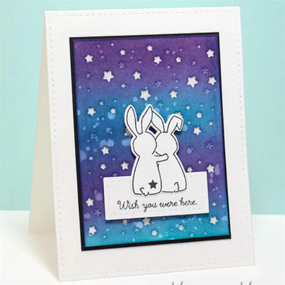 

InLoveArts Animal Rabbit Wish Clear Stamps and Metal Cutting Dies New 2019 for Card Making Moon Scrapbooking Nouveau Arrivage