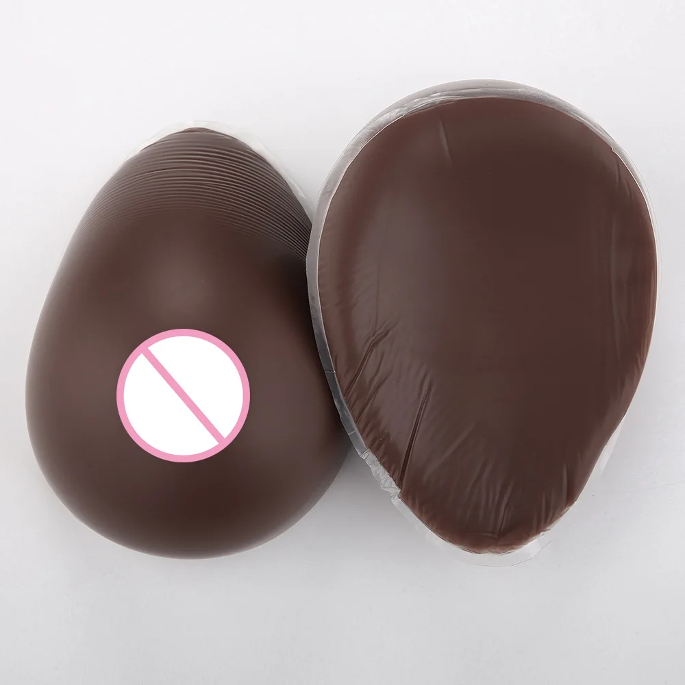 

Big Size D-F Cup Dark Color Fake Boobs Realistic Silicone Breast Forms Strap False Breasts Bust Enhancer for Men Crossdresser