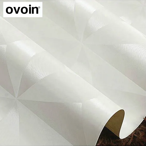Vinyl Solid White Wallpaper Modern Geometric PVC Wall Paper For Bedroom Living Room Walls Ceiling Decorative Wallpapers Roll Vinyl Solid White Wallpaper Modern Geometric PVC Wall Paper For Bedroom Living Room Walls Ceiling Decorative Wallpapers Roll