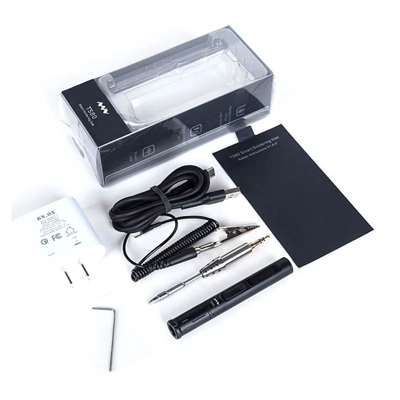 

Mini TS80 Portable Electric Soldering Iron Adjustable Temperature Digital Solder Station OLED Display USB Type TS80-B02 D25 Tip