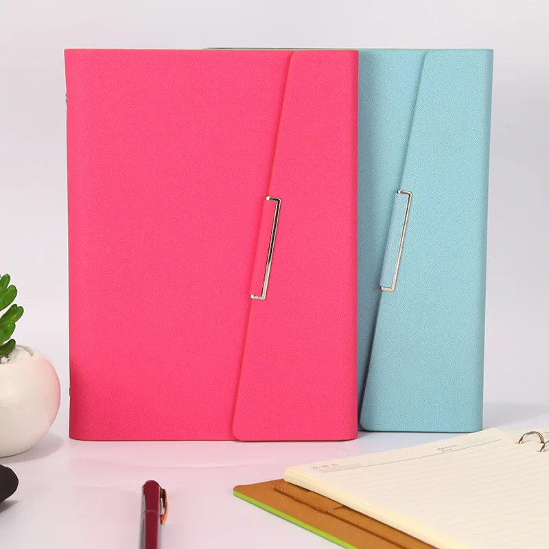 

2018 2019 A5 New Retro Magnet Buckle Magic Notebook Red Leather Spiral Binder Coil Diary Agenda Notepad Page Planner