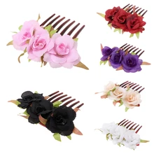 1 шт. популярная имитация цветок гребень для волос для невесты головной убор пляжная фото Накладка для волос