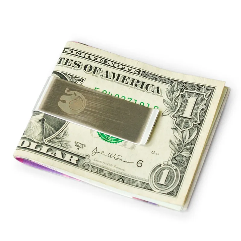 

High Quality Stainless Steel Metal Money Clip Fashion Simple Silver Dollar Cash Clamp Holder Wallet For Men Women
