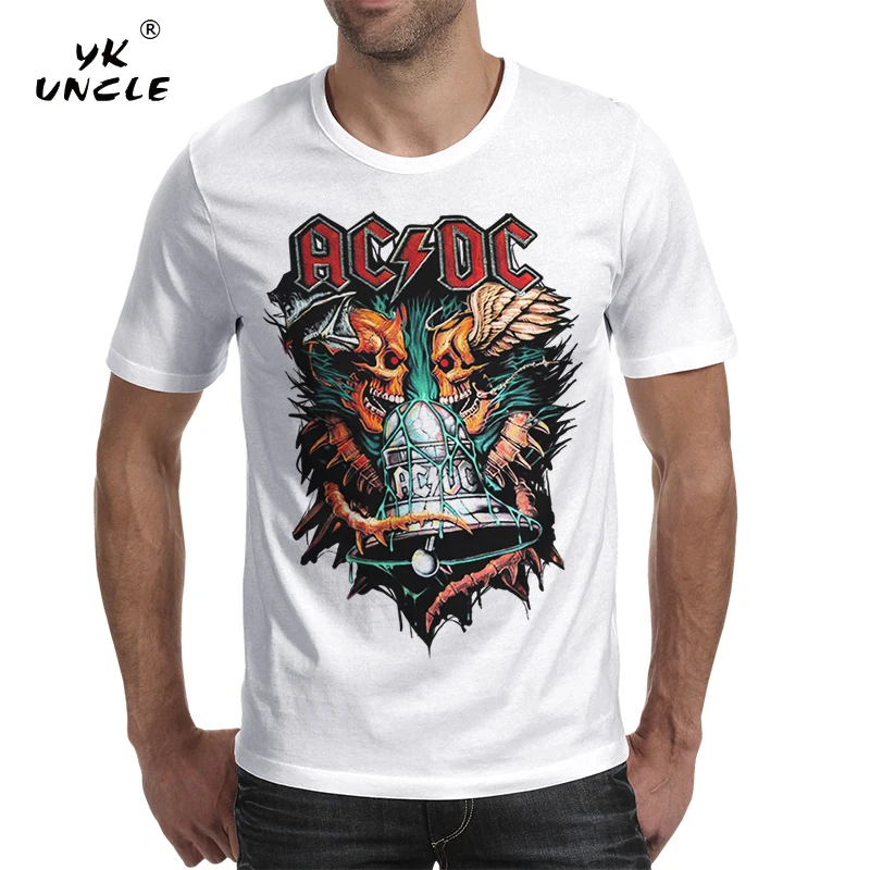 YK UNCLE, Брендовые мужские футболки, мода, AC DC, рок группа, танки, тройник, крутая черная или белая футболка, индивидуальная футболка для мужчин s
