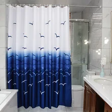 

Beautiful Curtain Seagulls Pattern Living Room Printing Color Bathroom Curtain Waterproof Bath Shower Curtains for Bathroom