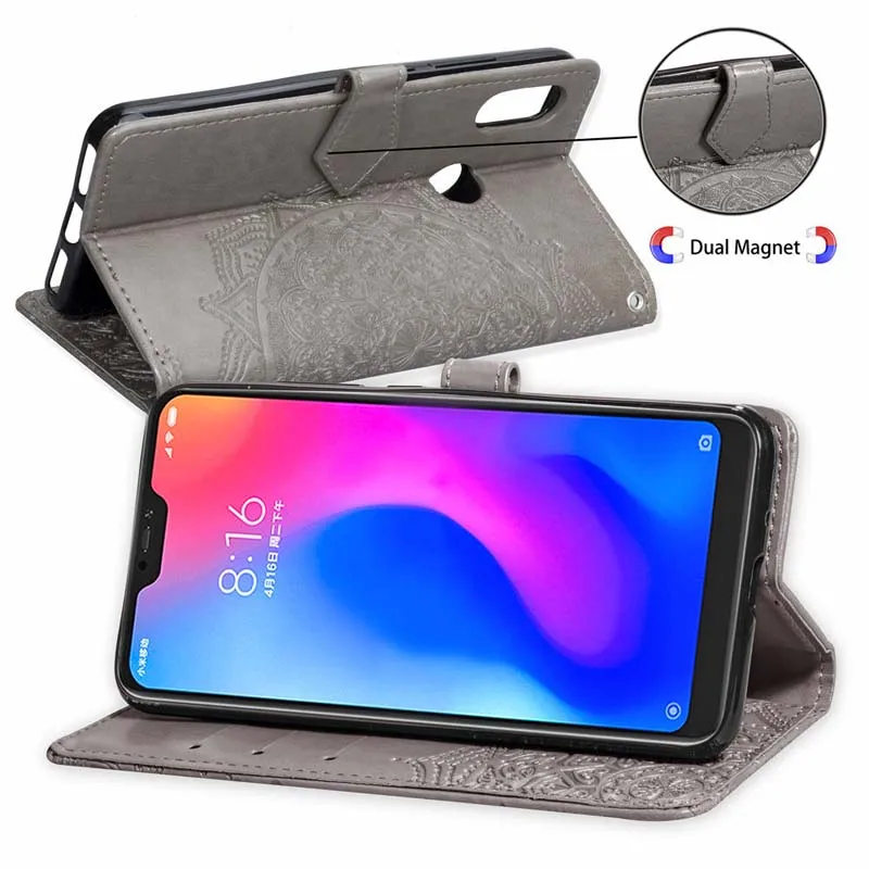 جراب هاتف Xiomi Redmi 6A حالة ل Xiaomi Redmi 6 برو 6pro غطاء محفظة جلدية فليب كتاب حالة Xiomi Redmi 6A 6 الموالية A6 Fundas