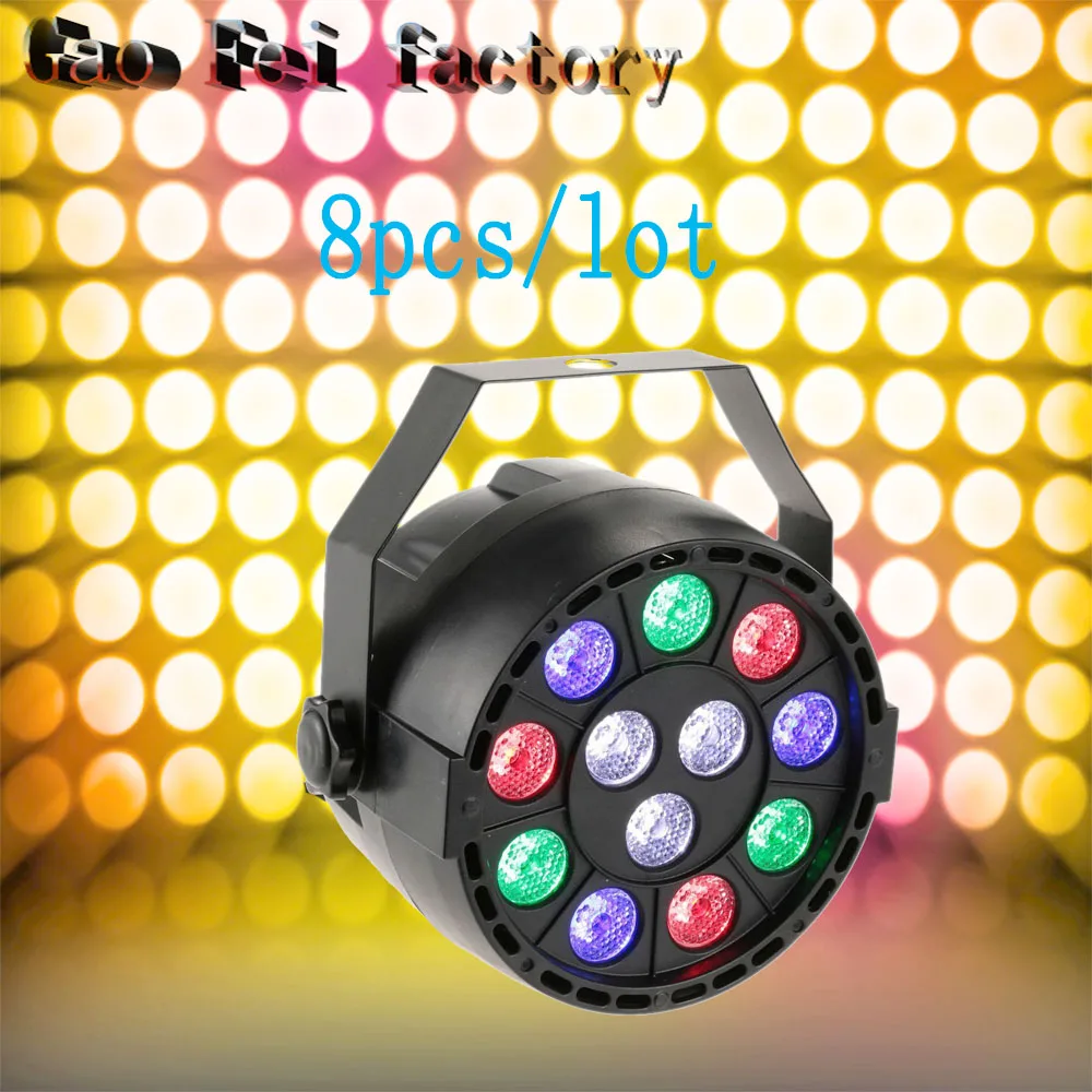 

8pcs/lot 12X3W LED RGBW Projector/Party Club DJ Stage Effect Light/ LED Par DMX512 Lighting/Xmas lamp /LED wash light