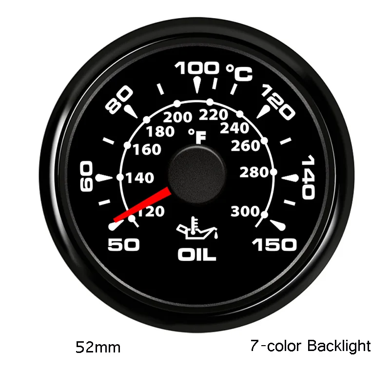 Датчик температуры масла для мотоцикла, цифровой водонепроницаемый индикатор, подходит для автомобиля, лодки, морского судна, 9 В, 32 В, 7 цветов, подсветка