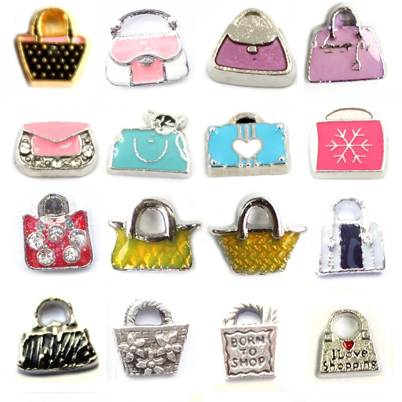 

20pcs/lot DIY Fashion Alloy Women Lady Handbag Charm For Floating Living Memory Locket