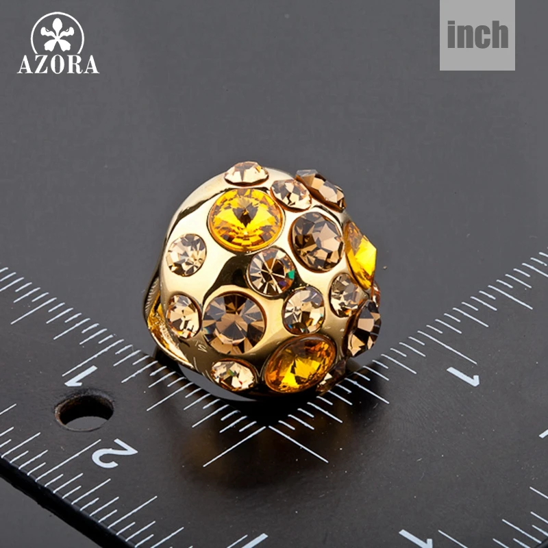 Золотистое кольцо с австрийским кристаллом Stellux TR0003|ring for|gold colorring ring |
