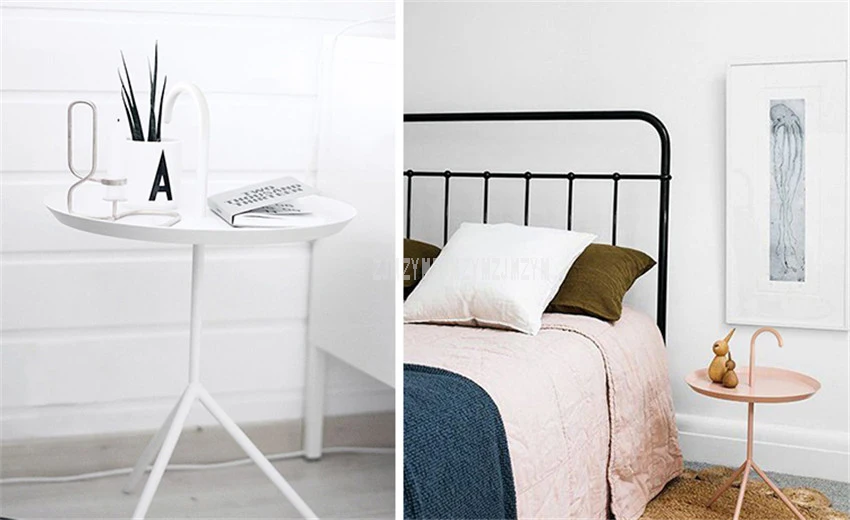 Креативный скандинавский стиль Мини Круглый Чайный журнальный столик металлический современный минималистичный домашний спальня