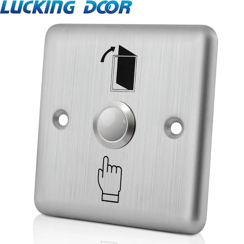 

LUCKING DOOR Stainless Steel Door Exit Button Push Switch Door Sensor Opener Release for Access Control-Silver