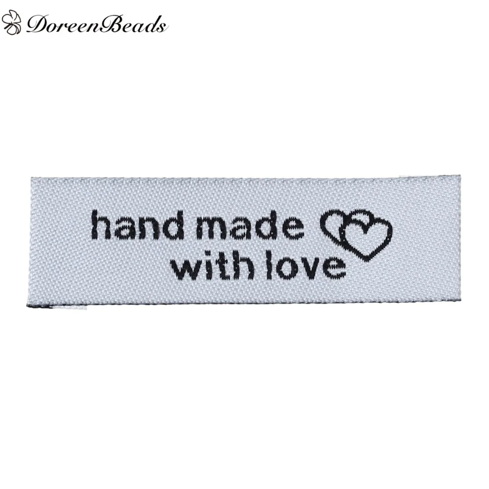 DoreenBeads 50 шт. сумки для одежды териленовые тканые этикетки с принтом сделай сам