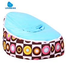 Levmoon Medium Circle Printing Bean Bag Chair Kids Bed For Sleeping Portable Folding Child Seat Sofa Zac Without The Filler