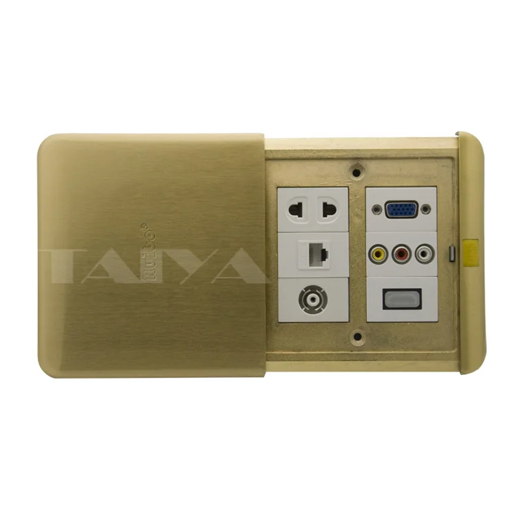 

Floor socket with VGA TV RJ45 AV power 3RCA HDMI free design (Ground Socket)