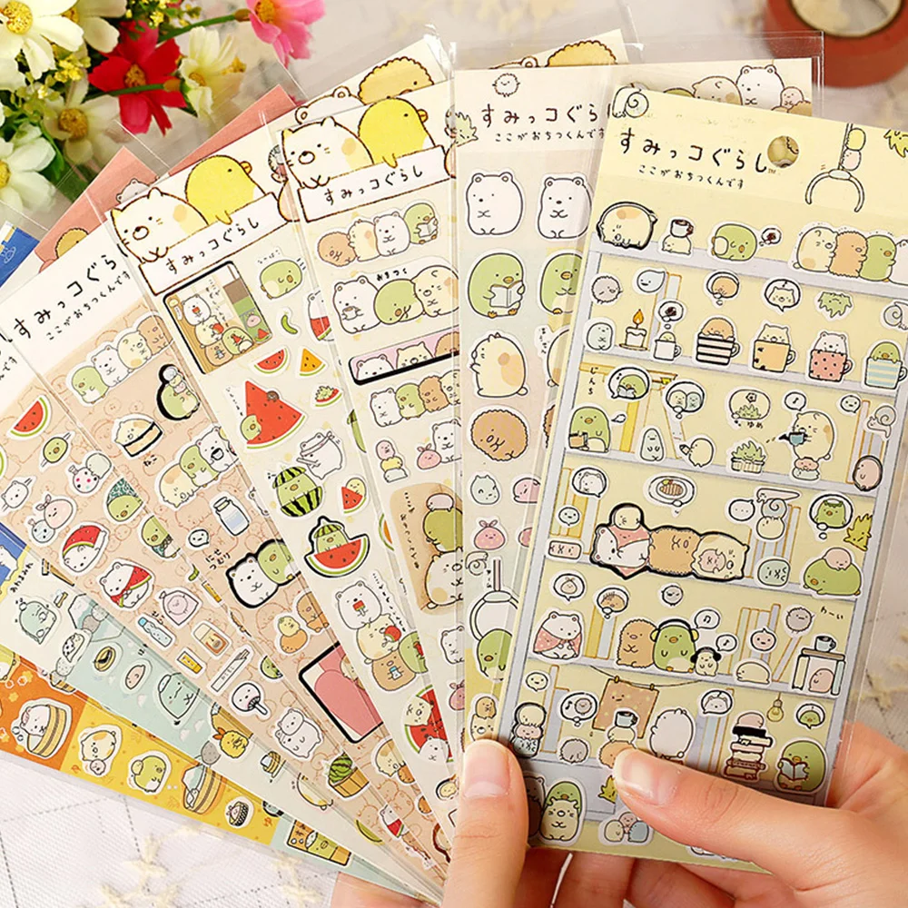 

Kawaii stickers Japanese Sumikko Corner San-X Corner Bio stickers Toys hot cartoon animal watermelon paper stickers