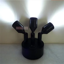 3*1 Вт/3*3 Вт подзарядка Светодиодный точечный светильник, аккумуляторная батарея беспроводной дисплей лампа, переключатель 360 градусов три фары