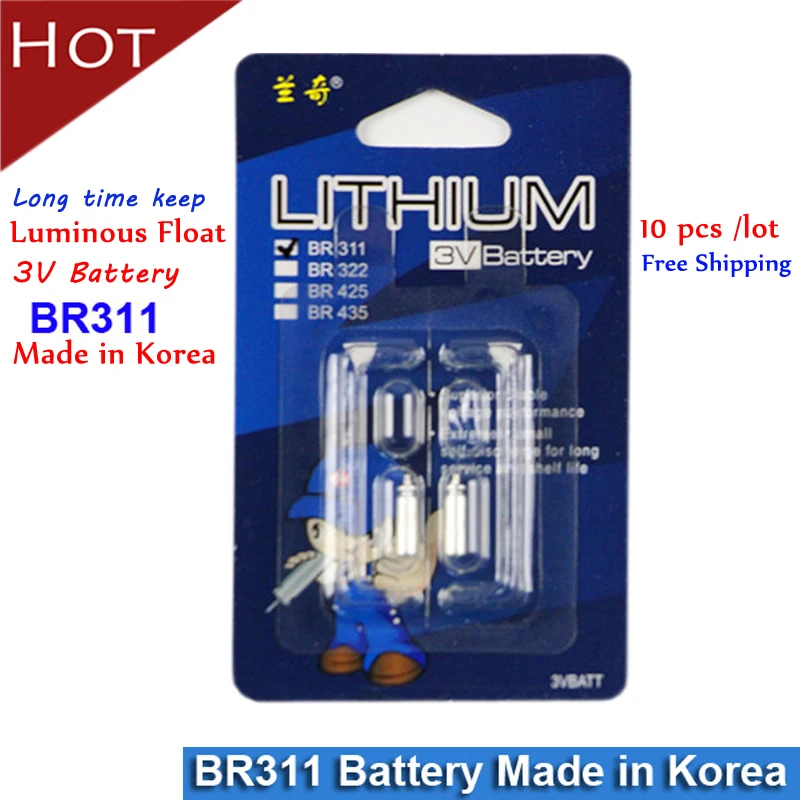 Free Shipping Fishing Tools 10 Pcs/Lot Luminous Fishing Float Battery