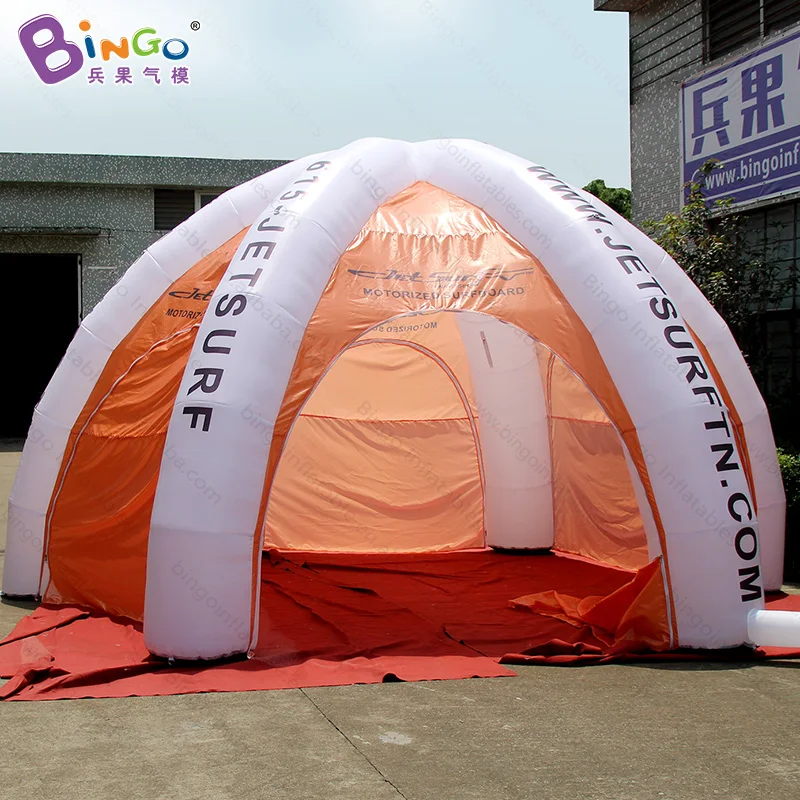  Free shipping Six legs type inflatable spider tent with digital printing 6 Meters dia orange and wh