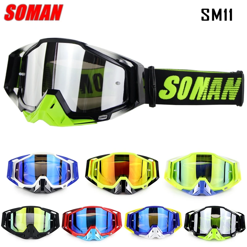 Высокое качество Soman бренд мотокросса очки ATV шлем мотоциклетные очки гонки по бездорожью солнцезащитные очки Удалить Нос протектор SM11