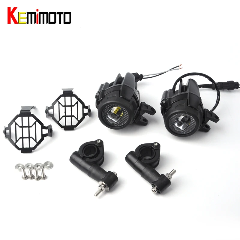 

KEMiMOTO For BMW R1200GS Spot LED Auxiliary Fog Light with Protector Guard Safety Driving Lamp for BMW R1200GS ADV after market