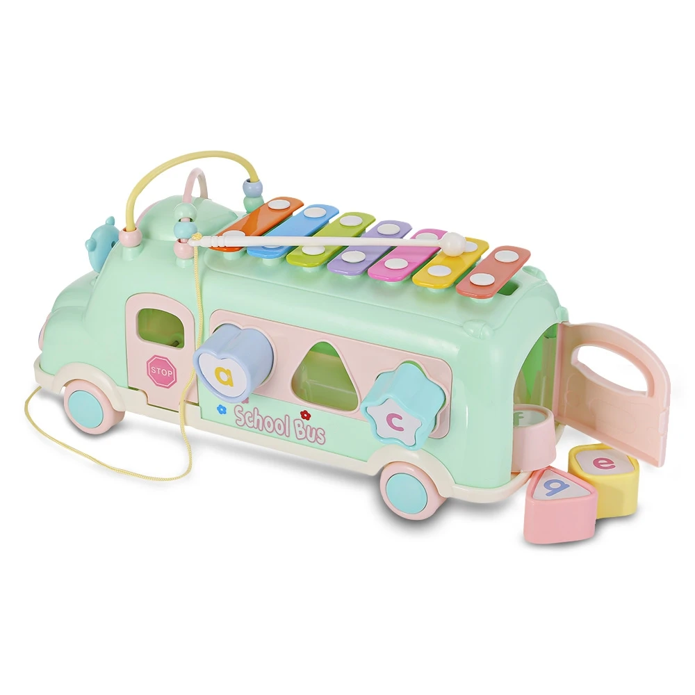 Baby Musical Toy Percussion Kid Music Instrument School Bus Toys Piano Matching Blocks kid Early Learning Educational Fun Toy (7)