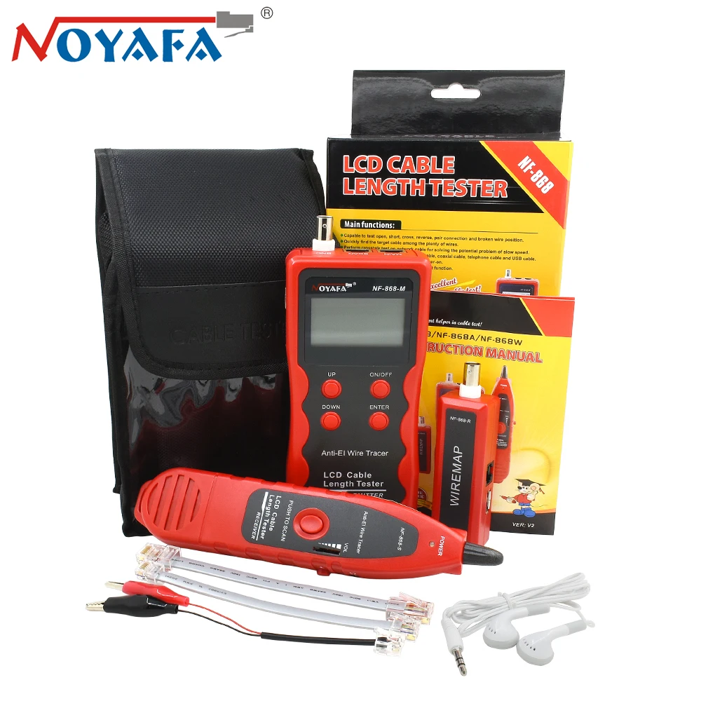 

NOYAFA NF-868 RJ11 RJ45 LAN Network Cable Length Tester Diagnose Tone BNC USB Metal Line Telephone Wire Tracker Networking Tools