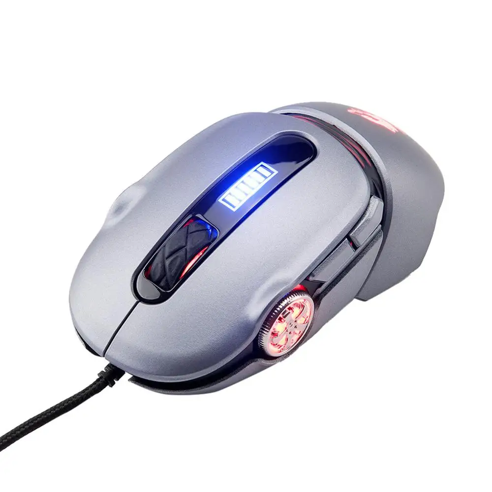 Серый V11 проводная мышь 2400 dpi механика подсветка игровая мышь 6D Кнопка макропрограммирование высокого качества Мыши для ПК ноутбука черный L0313 - Цвет: Серый