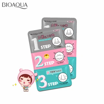 

3 Steps To Blackhead Remover Korean Cosmetics Facial Pig Nose Black Head Mask Shrink Pores Face Care Acne Treatment Sheet Mask