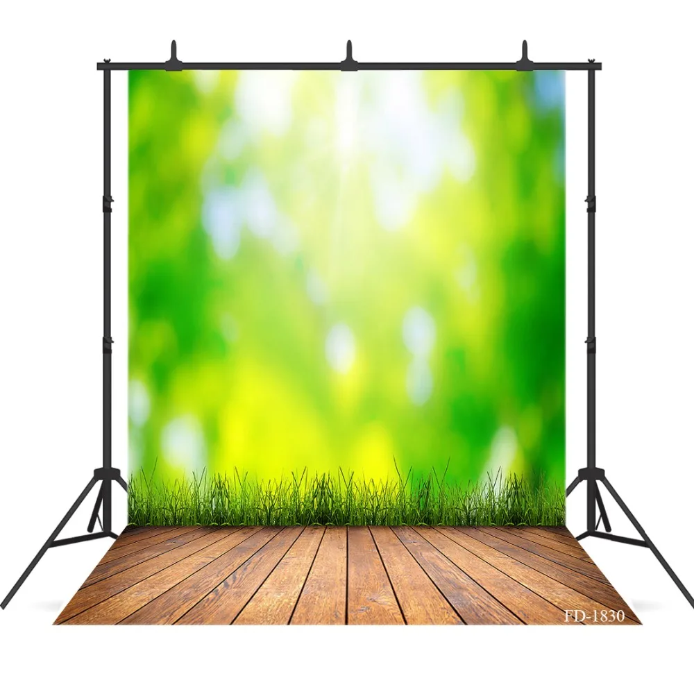 Bokeh Green Photography Background Wooden Floor Backdrop Portrait For Photo Studio Children Cloth Backdrops Shoot | Электроника