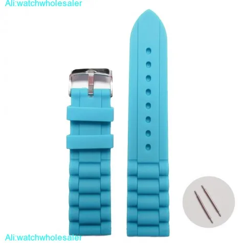 20mm Deep Sky Blue Silicone Jelly Rubber Unisex Watch Band Straps WB1002K20JB