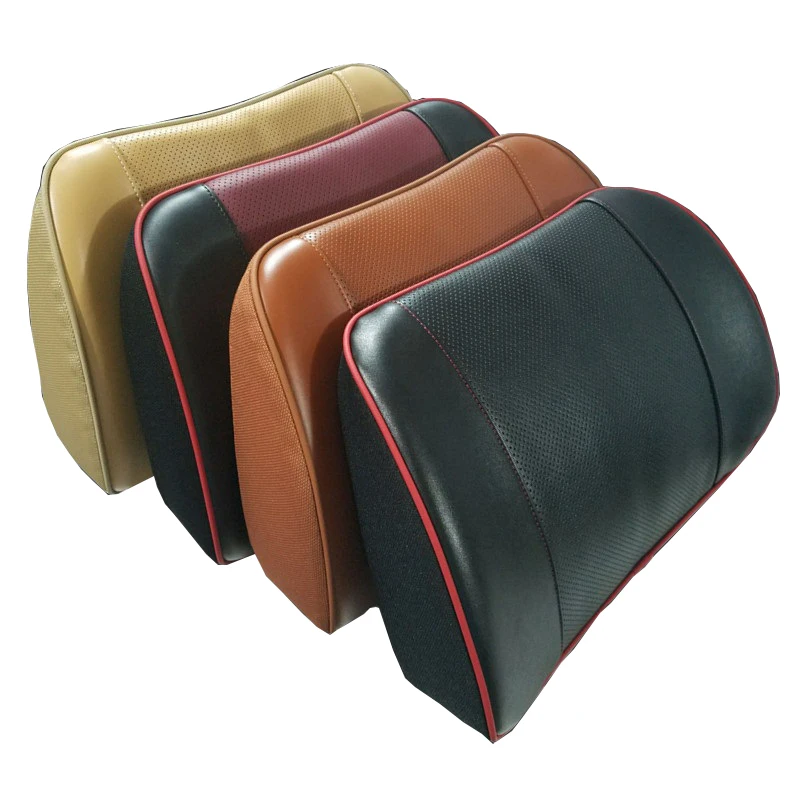 

Real Leather Back Pillow for Chair Memory Foam Lower Back Support Cushion for Office Chair Computer Worker Driver Waist Pillow