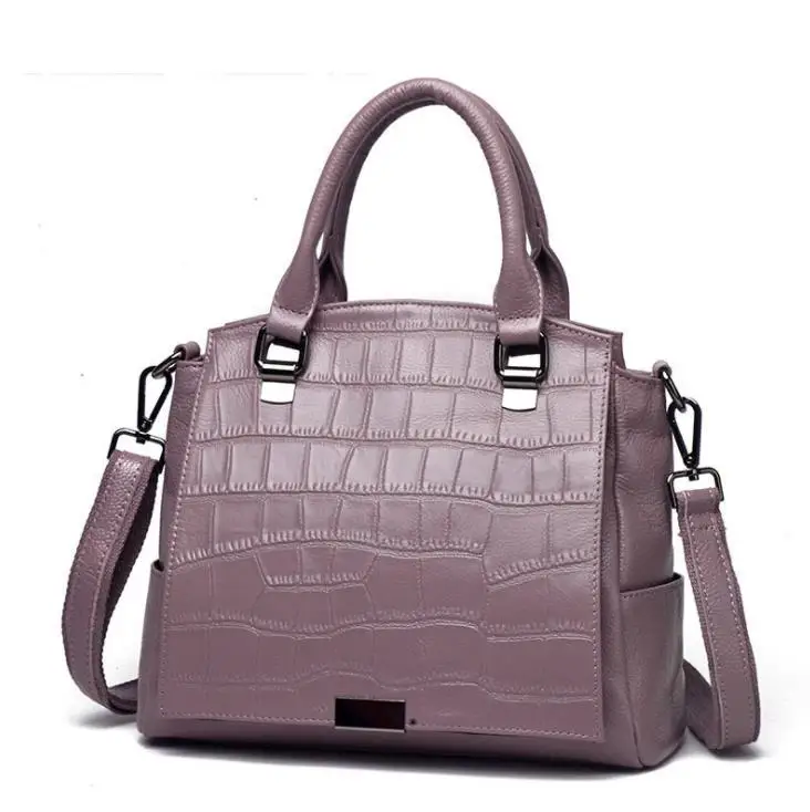 

100% leather material 2018 high quality new crocodile pattern handbag leather shoulder bag fashion women diagonal package