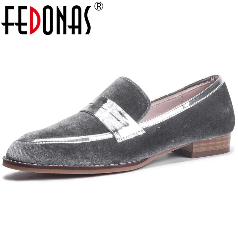 

FEDONAS Retro Women High Heels Velvet Pumps Slip On High Quality Luxury Party Dancing Shoes Woman Vintage Basic Pumps