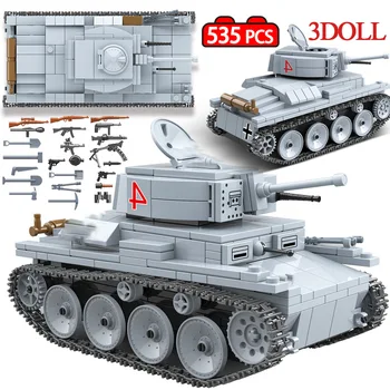 

535pcs Military LT-38 German Light Tank Building Blocks For Army WW2 Tank Soldier figures Bricks Toys For Children